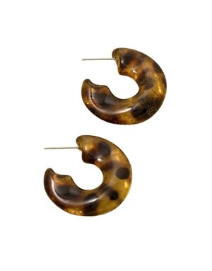 Anarchy Street Tortoise Shell Resin Tube Hoop Earrings
