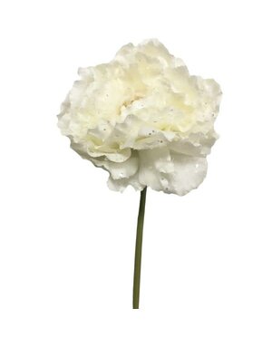 Snowy Peony Stem, Off-White, 12 in.