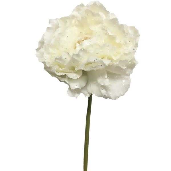 Snowy Peony Stem, Off-White, 12 in.