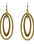 Oval Textured Drop Earrings, Gold,  1.5 in.
