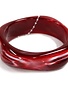 Waved Circle Bangle Bracelet, Maroon Acrylic