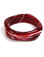 Waved Circle Bangle Bracelet, Maroon Acrylic
