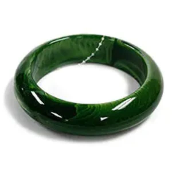 Circle Bangle Bracelet, Green Acrylic