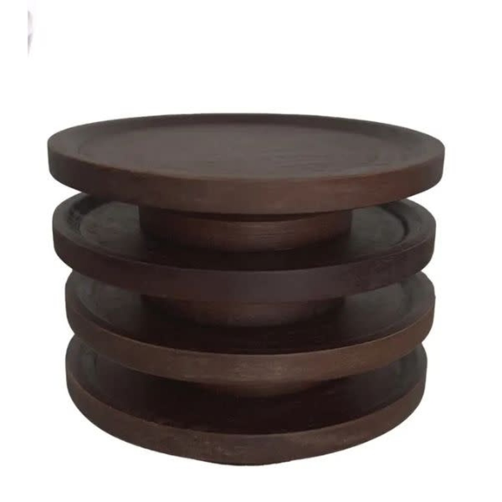 HOST AT HOME by The Bamboo Abode Wine Glass Charcuterie Plates, Brown, Set of 4