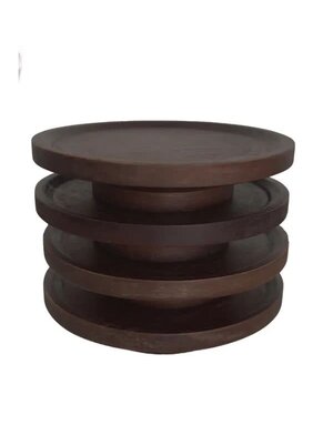 HOST AT HOME by The Bamboo Abode Wine Glass Charcuterie Plates, Brown, Set of 4