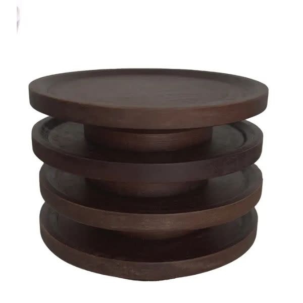 HOST AT HOME by The Bamboo Abode Wine Glass Charcuterie Plates, Brown, Set of 4