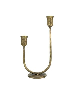 2-Light Iron Taper Candle Holder, 6.3 X 3.5 X 11.5 in.