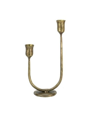 2-Light Iron Taper Candle Holder, 6.3 X 3.5 X 11.5 in.