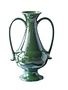 Pedestal Vase w/ Handles & Green Electroplating,  8 X 6 X 12 in.
