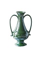 Pedestal Vase w/ Handles & Green Electroplating,  8 X 6 X 12 in.