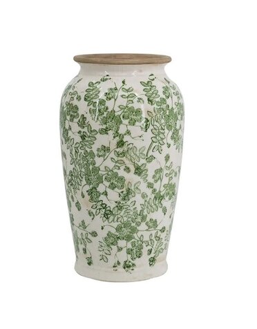 Verdant Whisper Ceramic Vase, 6.5 X 6.5 X 11.5 in.