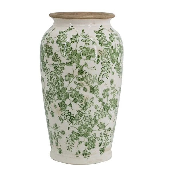 Verdant Whisper Ceramic Vase, 6.5 X 6.5 X 11.5 in.