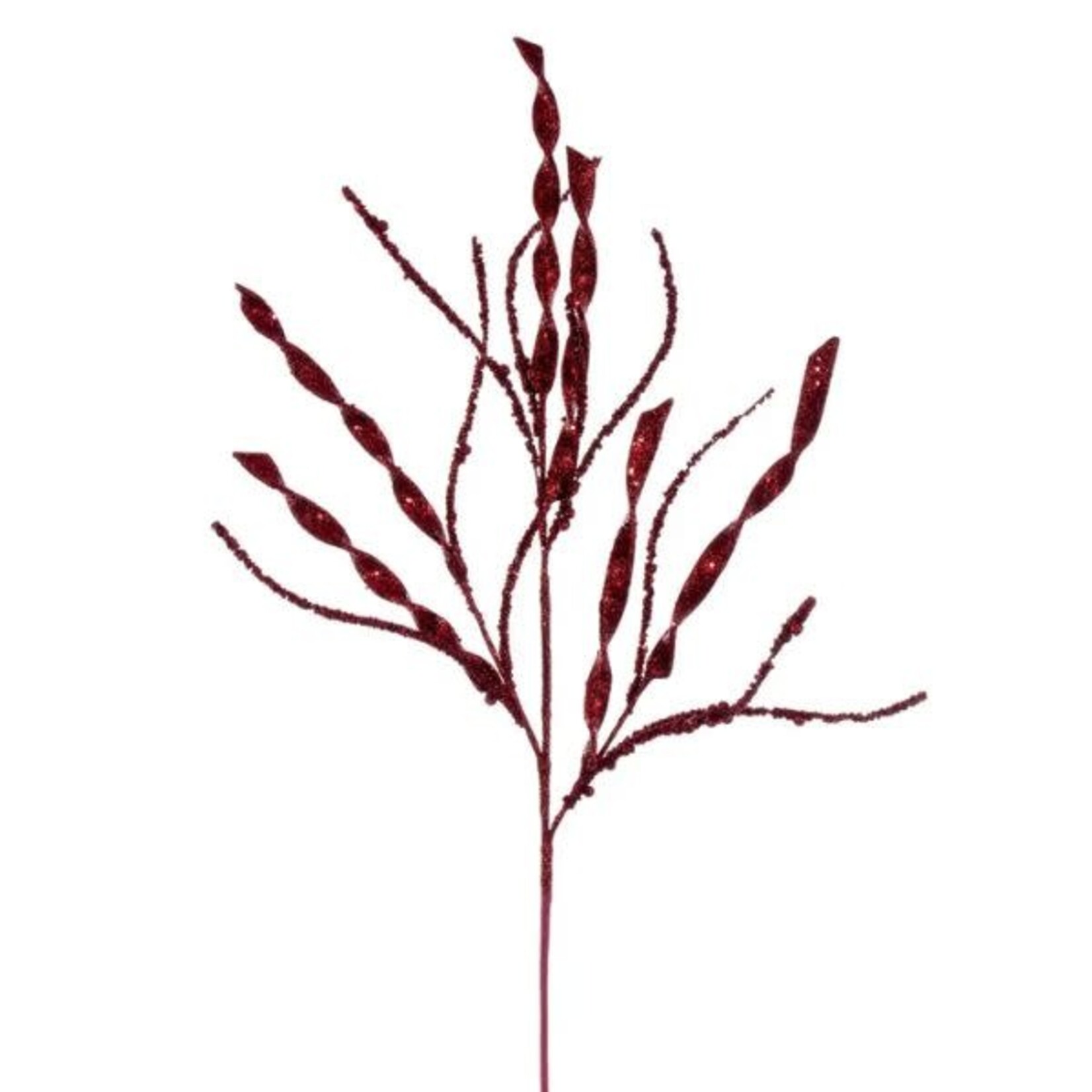 Wavy/Spiral Glitter Spray, Burgundy, 34 in.