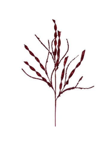 Wavy/Spiral Glitter Spray, Burgundy, 34 in.