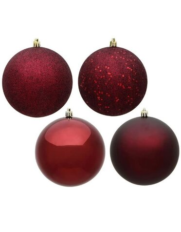 Assorted Ball Ornament, Burgandy, 3 in., Priced Individually