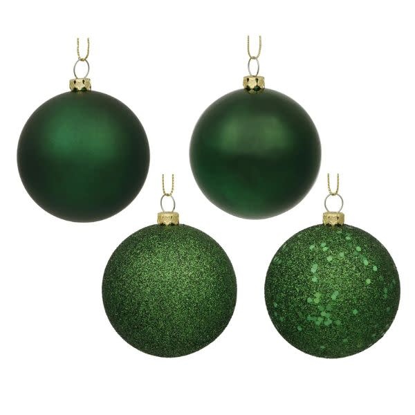 Assorted Ball Ornament, Emerald, 3 in., Priced Individually