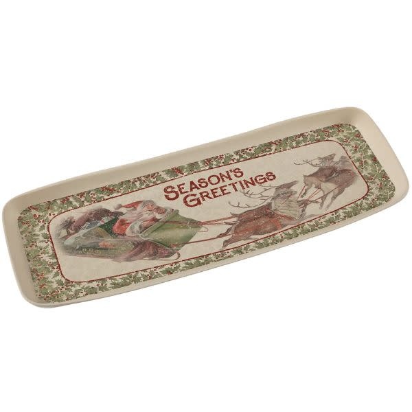 Primitives by Kathy Season's Greetings Tray, 6.5 x 17.3 x 1 in