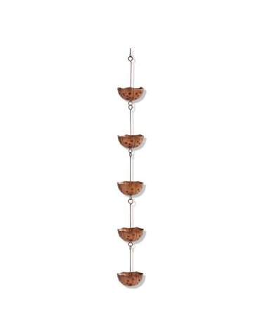 Tag Umbrella Rain Chain, Antique Gold, 102 x 6.5 x 4.4 in
