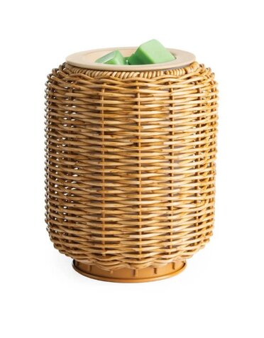 Candle Warmers Etc. Illumination Fragrance Warmer, Wicker Lantern, 5.5 in.