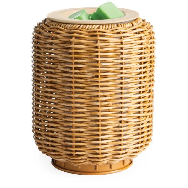 Candle Warmers Etc. Illumination Fragrance Warmer, Wicker Lantern, 5.5 in.