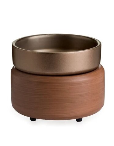 Candle Warmers Etc. Classic 2-in-1 Fragrance Warmer, Pewter Walnut
