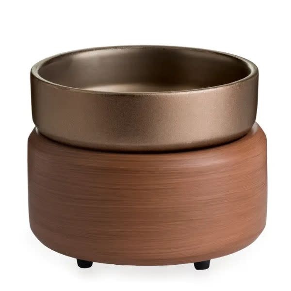 Candle Warmers Etc. Classic 2-in-1 Fragrance Warmer, Pewter Walnut