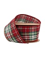 LA Ribbons Wholesale Traditional Plaid Wired 2.5 in. Ribbon, Red, Green and Gold, 10 Yard Roll
