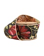 LA Ribbons Wholesale Reversible 2.5 in. Wired Ribbon, Forest Pale Gold/Black and Floral Tapestry, 5 Yard Roll