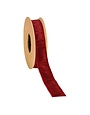 LA Ribbons Wholesale Wired Dupioni 1 in. Ribbon, Bordeaux, 10 Yard Roll