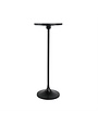Metal Pedestal Base Side Table with Marble Top, Black, 27 in.