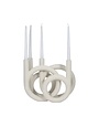 Twisted Ring 4-Taper Candle Holder, White, 12 in.