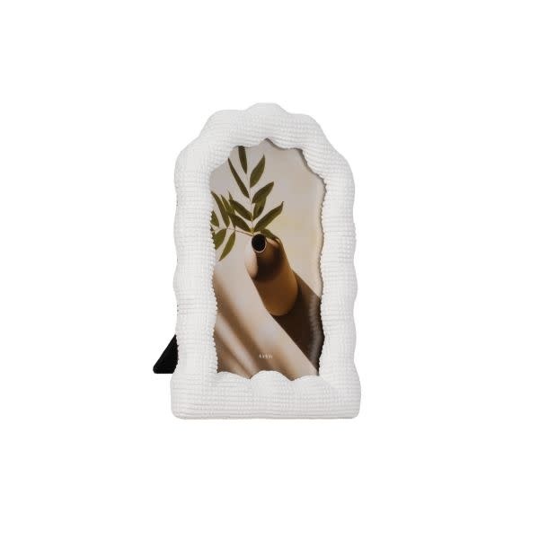 Sculptured Wavy Arch Resin Photo Frame, White, 4 X 6 in.