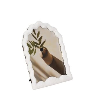 Sculptured Wavy Arch Resin Photo Frame, White, 8 X 10 in.