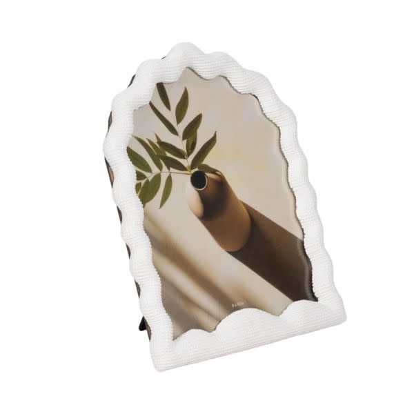 Sculptured Wavy Arch Resin Photo Frame, White, 8 X 10 in.