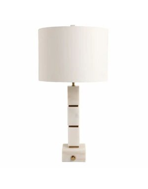 Stacked Marble Cubes Table Lamp, White, 27 X 14 in.
