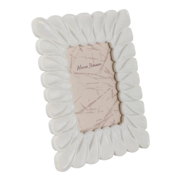 Decorative Loopy Quartz Photo Frame, White, 4 X 6 in.