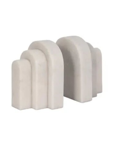 White Marble Arch Bookends, Set of Two, 6 in.
