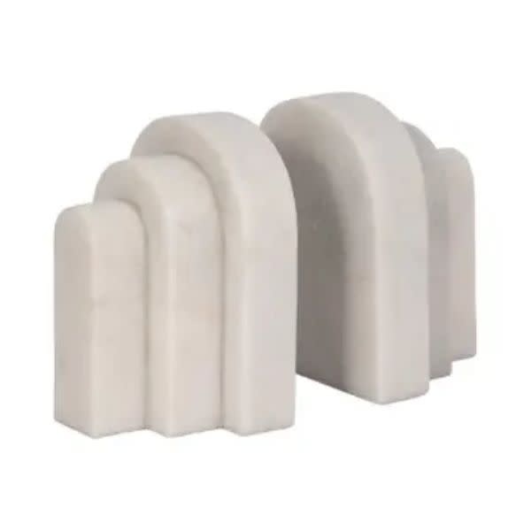 White Marble Arch Bookends, Set of Two, 6 in.