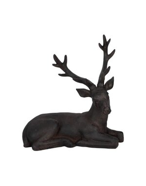 Sitting Deer Figurine, Brown, 13 in.