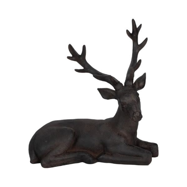 Sitting Deer Figurine, Brown, 13 in.