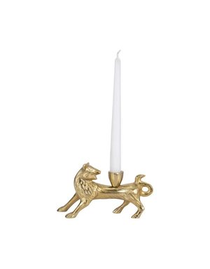 Sleek Fox Taper Candle Holder, Gold, 8 in.