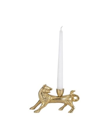 Sleek Fox Taper Candle Holder, Gold, 8 in.