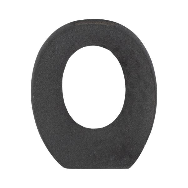 Ceramic Open Cut-Out Vase, Black, 7 in.