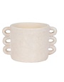 Decorative Pottery Planter w/ Arch Handles, White, 13 in.