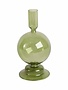 Glass Bubble Taper Candle Holder, Olive, 7 in.