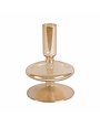 Vintage Luster Glass Taper Candle Holder, Gold, 5 in.