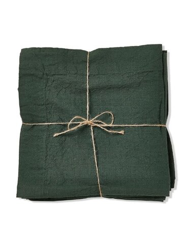 Tag Slub Cotton Everyday Napkins, Set of Four, Dark Green