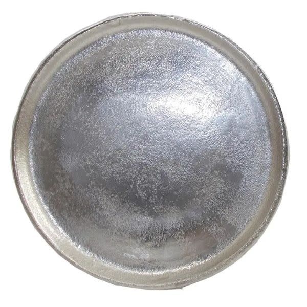 Decorative Round Plate, Silver, 14 in.