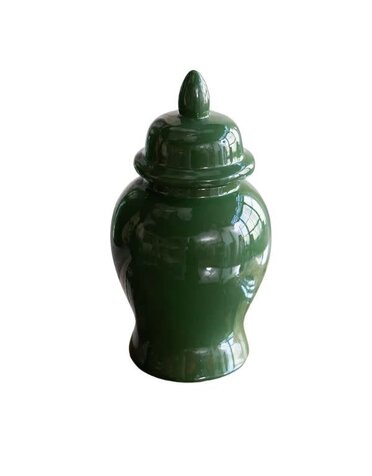 Ceramic Ginger Jar, Emerald, 12 in.