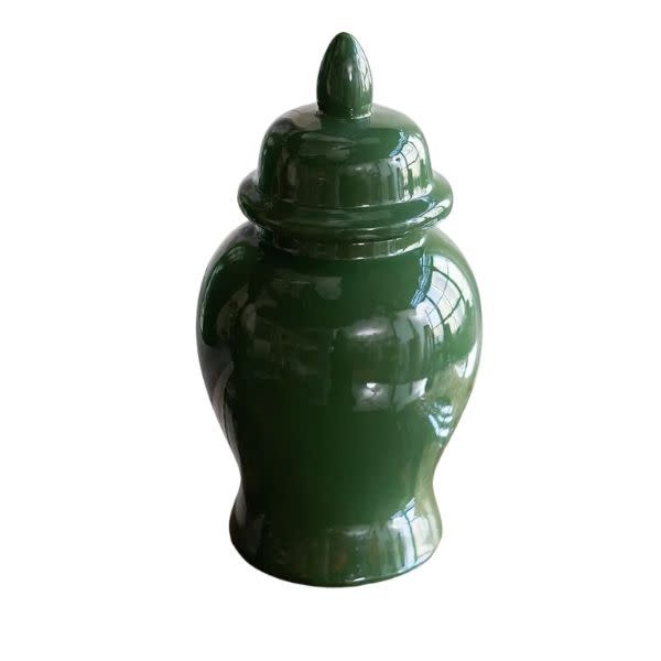 Ceramic Ginger Jar, Emerald, 12 in.